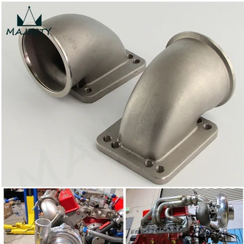 

2PCS 76mm 3" Vband 90 Degree Cast Turbo Elbow Adapter Flange Fits For T3 T4 Turbocharger