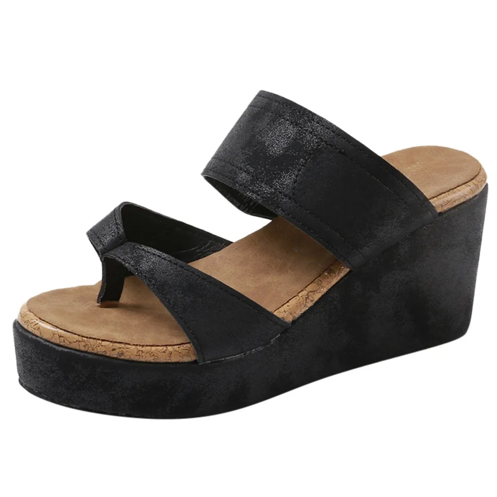 

Women Open Toe Breathable Sandals Women Shoes Summer Flat Sandals Female Beach Sandals Rome Flip Flops Casual Wedges Shoes #89