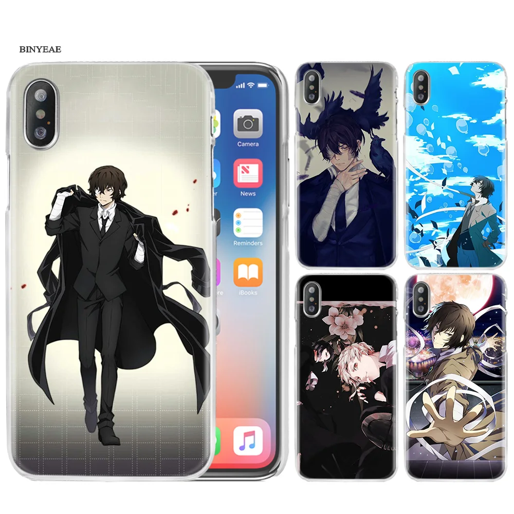 

Case Cover Clear Hard PC for iPhone XS Max XR 7 8 6 6s Plus X 5 5s SE 5C 4 4S Japan anime bungou stray dogs Dazai Osamu