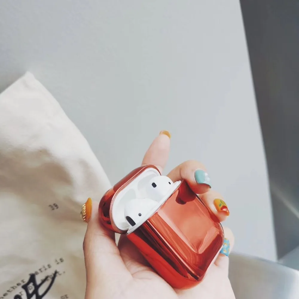 Жесткий чехол с покрытием для наушников Apple Airpods защитный Роскошная золотая