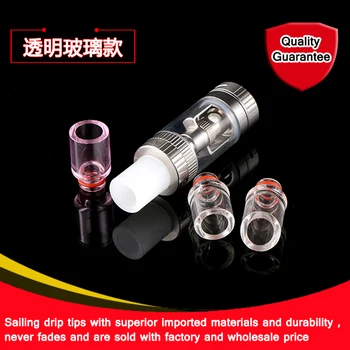

Sailing electronic cigarette pure glass 510 drip tips wide bore 4 style for 510 atomizer free shipping