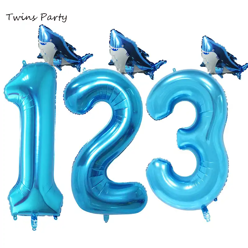 Gemelli 2pcs Squalo Blu Baby Shower Festa Di Compleanno Palloncini Marine Parco A Tema Di Compleanno Decorazione Del Partito Dei Capretti Del Bambino Forniture Doccia Palloncini E Accessori Aliexpress
