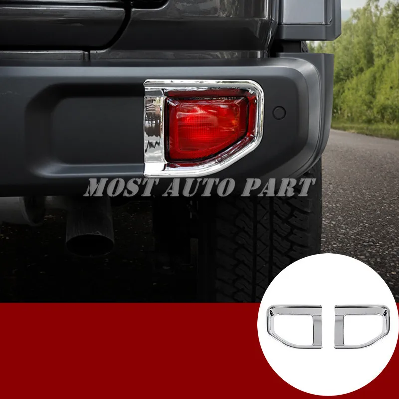 Us 19 47 11 Off Abs Chrome Rear Tail Fog Light Trim Cover 2pcs For Jeep Wrangler Jl 2018 2019 Red Silver In Interior Mouldings From Automobiles