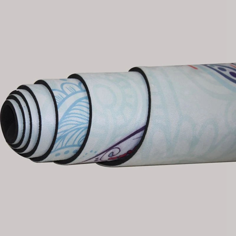 Утолщенный 5 мм коврик для йоги из натурального каучука, замшевая ткань, принт, высокая температура, нескользящая резина, высокое качество, с красивым рисунком