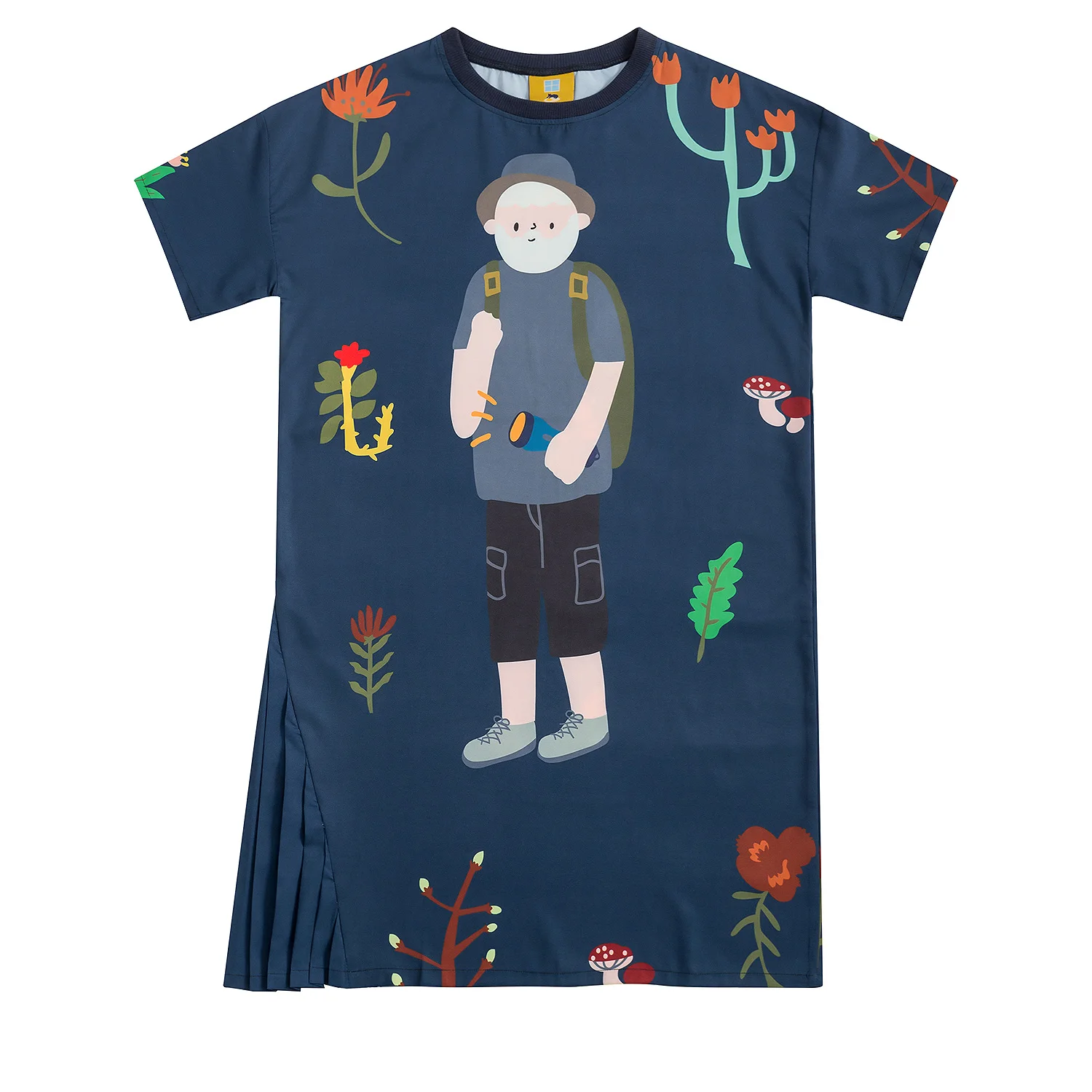 

Harajuku Fashion Chic Women Summer Chiffon Dresses Cartoon Preppy Style Pleated Hem Ladies Loose Dresses Short Sleeve O Neck