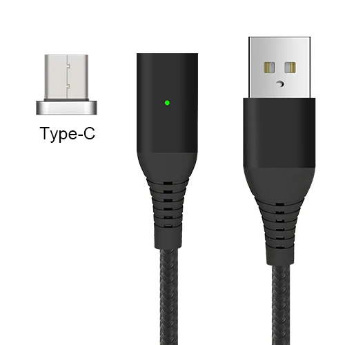 GARAS QC3.0 Магнитный кабель usb type C порт быстрая зарядка/кабель для передачи данных USB-C для Xiaomi/samsung/huawei кабели для мобильных телефонов type C - Цвет: black QC3.0 TypeC