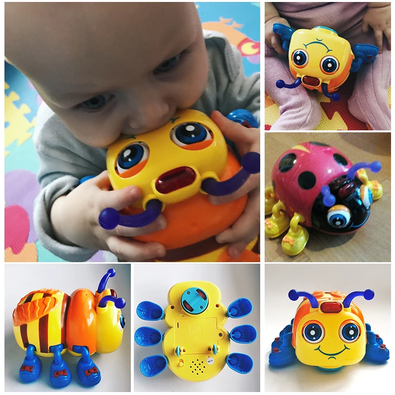 Action Brinquedos Primeira Infancia Eletronicos Puzzle Insect Toys with flashing light Baby Toys Free Shipping 82721D Ladybug