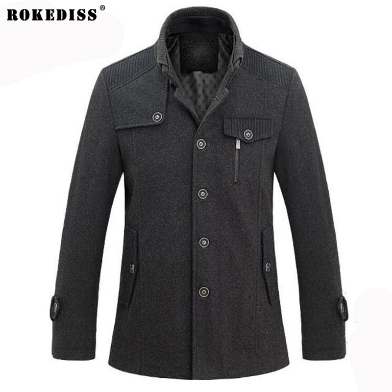 ROKEDISS Brand Clothing 2017 Winter Jakets For Men stand up collar men's windbreaker jacket
