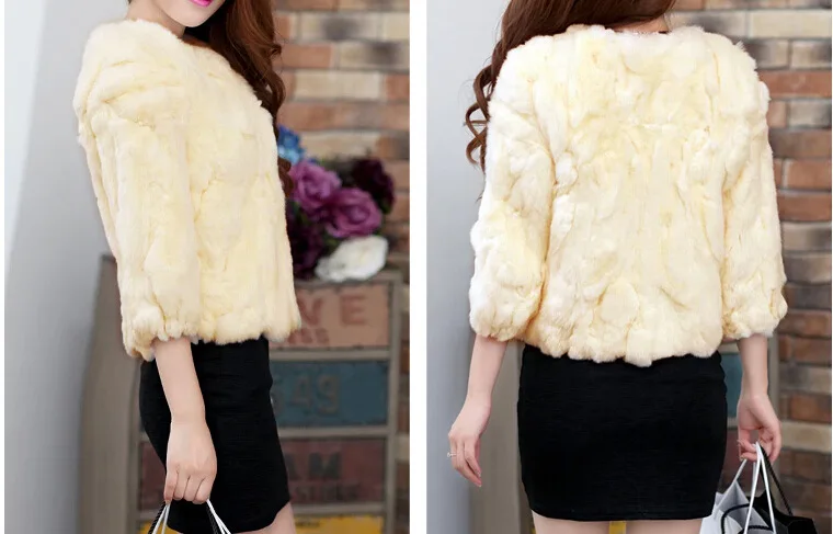 HCYO Autumn Winter Women Short Coat Plus Size Three Quarter Covered Button Slim Fur Coat Casual Jacket Woman Short Coat Warm  (8)