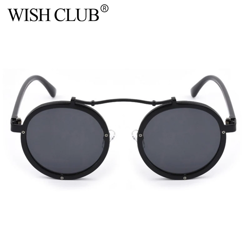 

WISH CLUB Hot Punk Sunglasses Women Retro Round Ladies Sun Glasses Metal Frame Men Sunglasses Eyeglasses Unisex oculos de sol