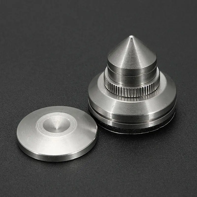 1set Stainless Steel Speaker Spike+Pad Amplifier Isolation Cone Stand