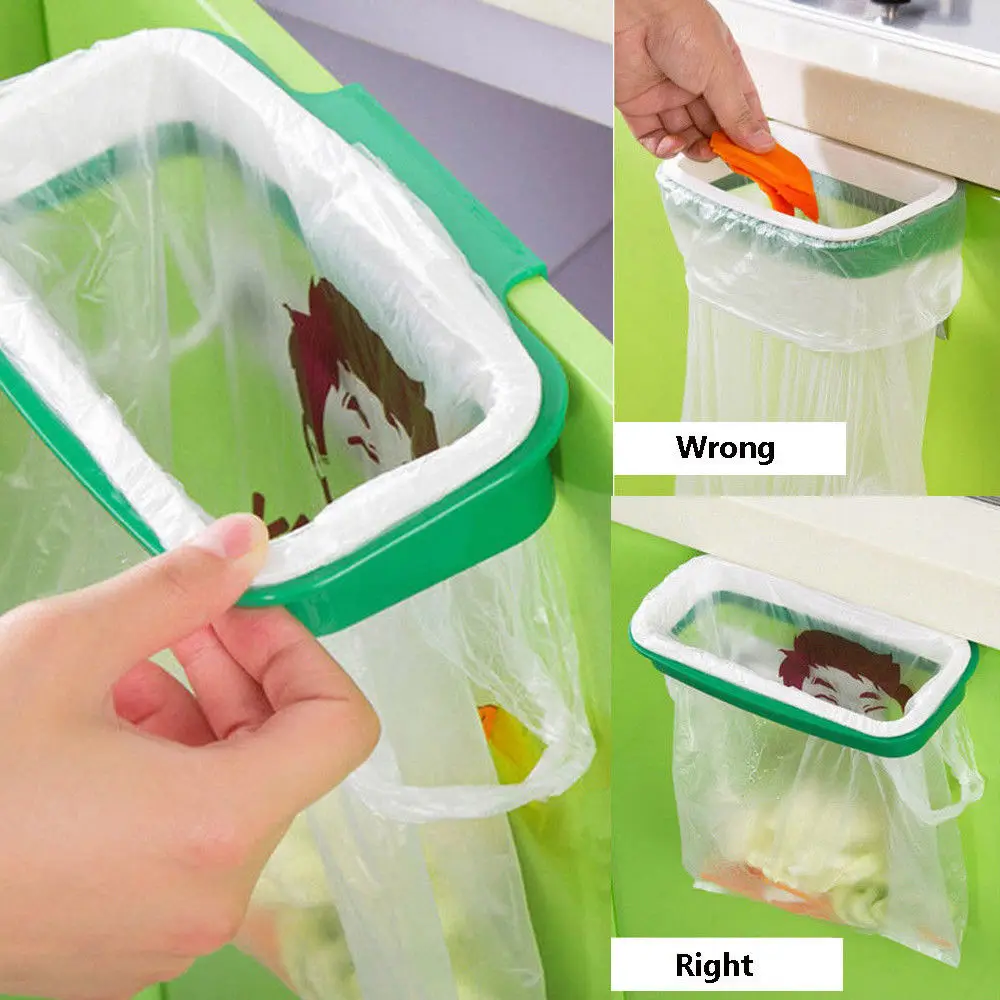 Useful Garbage Bag Rack Kitchen Hanging Trash Rubbish Bag Storage
