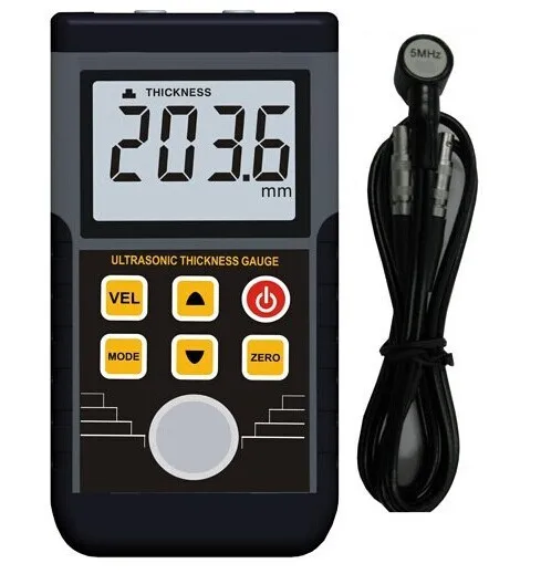 

Fast arrival TM130 LCD Digits Display Digital Ultrasonic Thickness Gauge Meter Protable Frequency Tester 1.2~220mm (steel)
