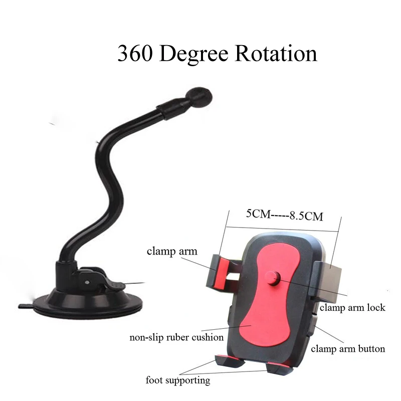 Держатель на лобовое стекло авто 360 Вращающаяся подставка для мобильного телефона для samsung S7 S8 S9 для Iphone X 7 8 плюс htc Универсальный кронштейн Поддержка