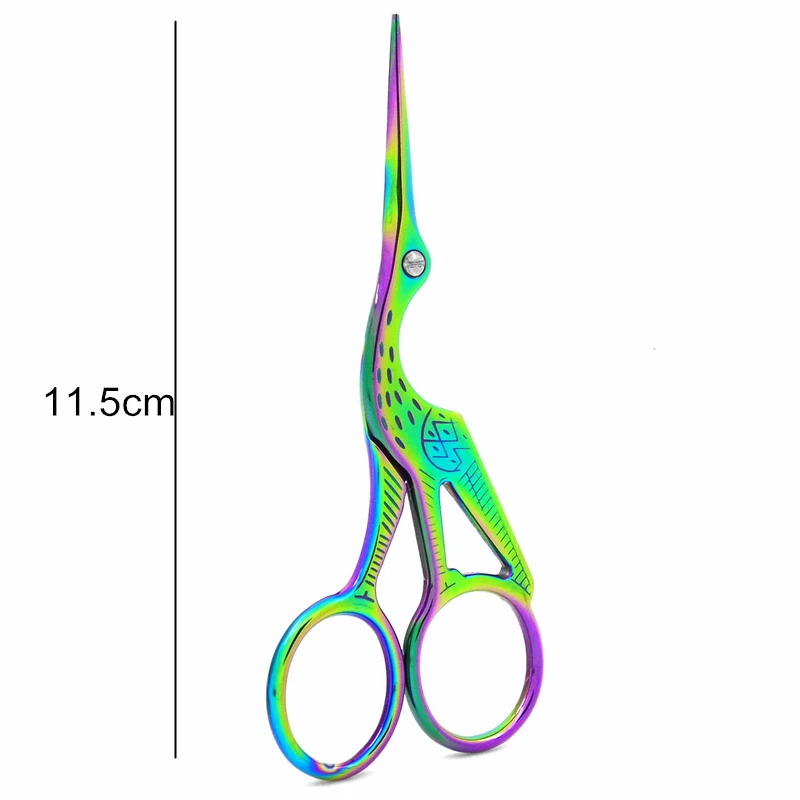 1Pc Color Titanium Stainless Steel Vintage Scissors Antique Floral Sewing Scissor for Needlework Tailor Shears Fabric DIY Tool,Q - Цвет: Crane shear