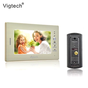

Vigtech7`` video intercom video doorphone speakerphone intercom system white monitor outdoor with waterproof & IR camera