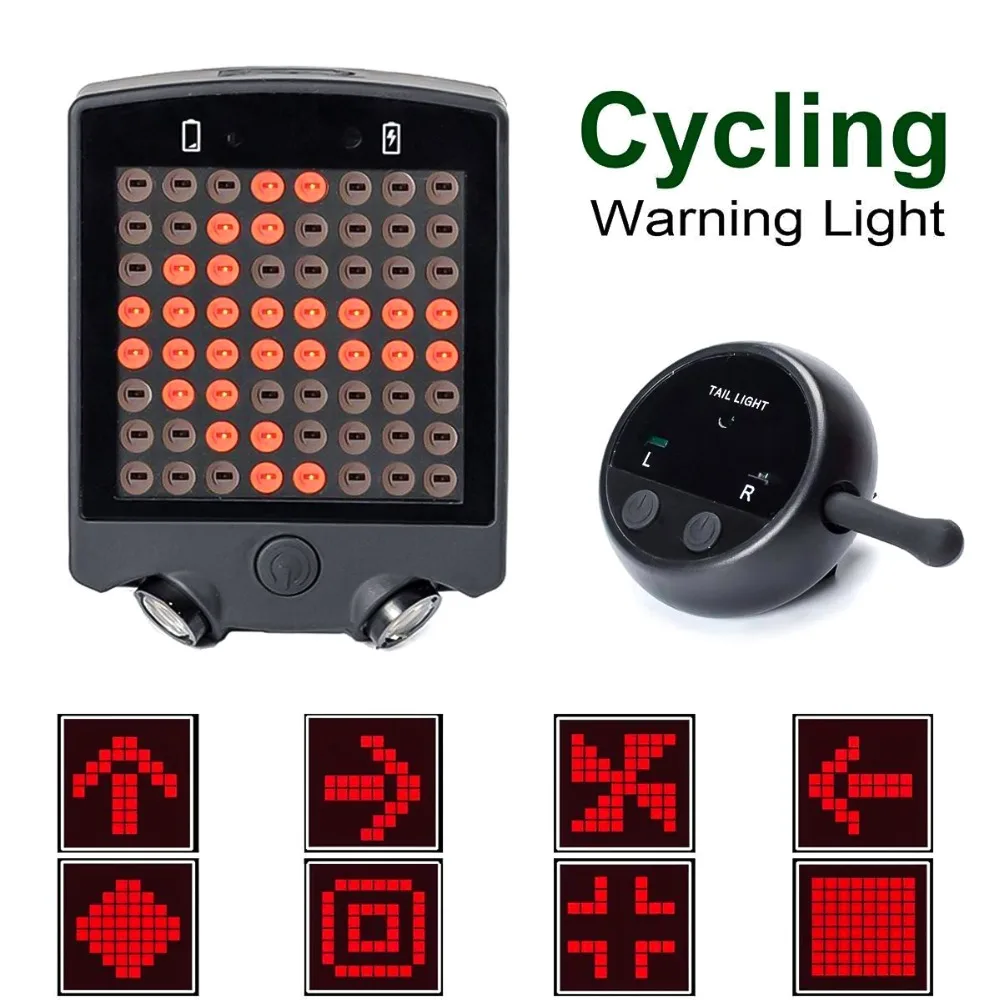 

Bicycle LED Indicator Bike Rear Tail Laser Turn Signal Light Wireless Remote