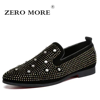 

Zeromore Sequins Gold Rhinestone Branded Shoes Men Luxury Loafers Men Shoes British Style Summer Shoes Zapatillas Hombre