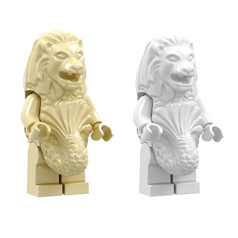 

Single Singpapore Merlion Legoing Lion and Fish Creative Statue Mini Doll Brick Building Blocks Gift Friends Toys For Children