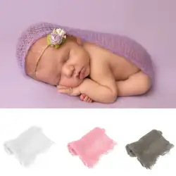 Для новорожденных стрейч Обёрточная бумага Одеяло младенческой Мальчики Девочки фотографии наряд для фотосессий ковер милый