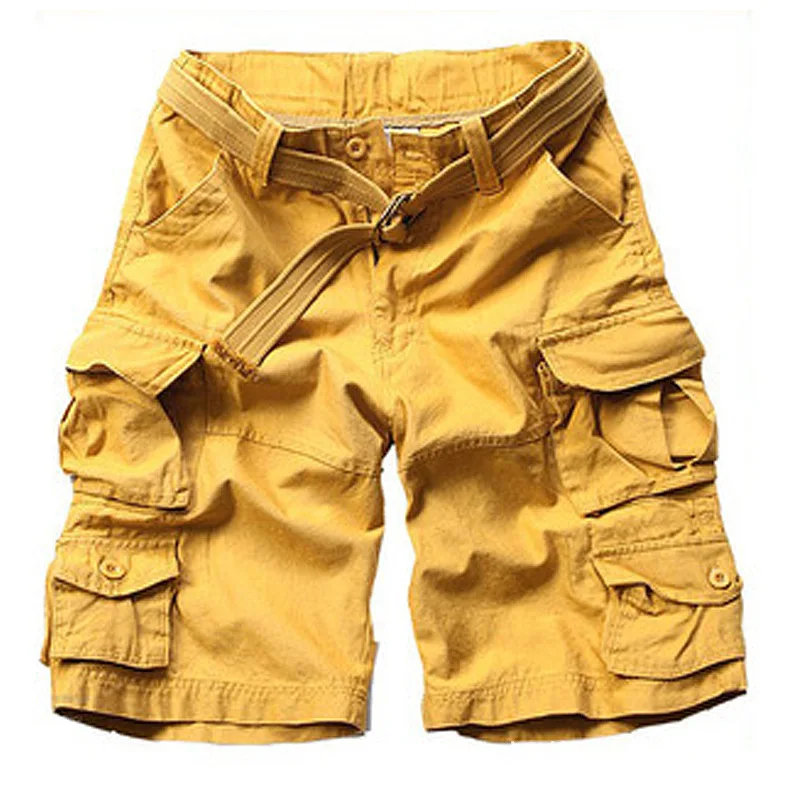 2020 Summer Fashion Military Cargo Shorts Men High Quality Cotton Casual Mens Shorts Multi-pocket ( Free Belt ) casual shorts for men Casual Shorts