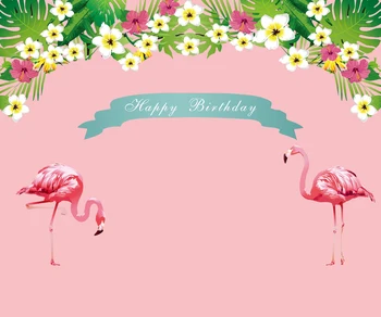 

Flamingo Pink Birthday Photography Backdrops Photo Background Party Wall Decoration Backdrop W-304