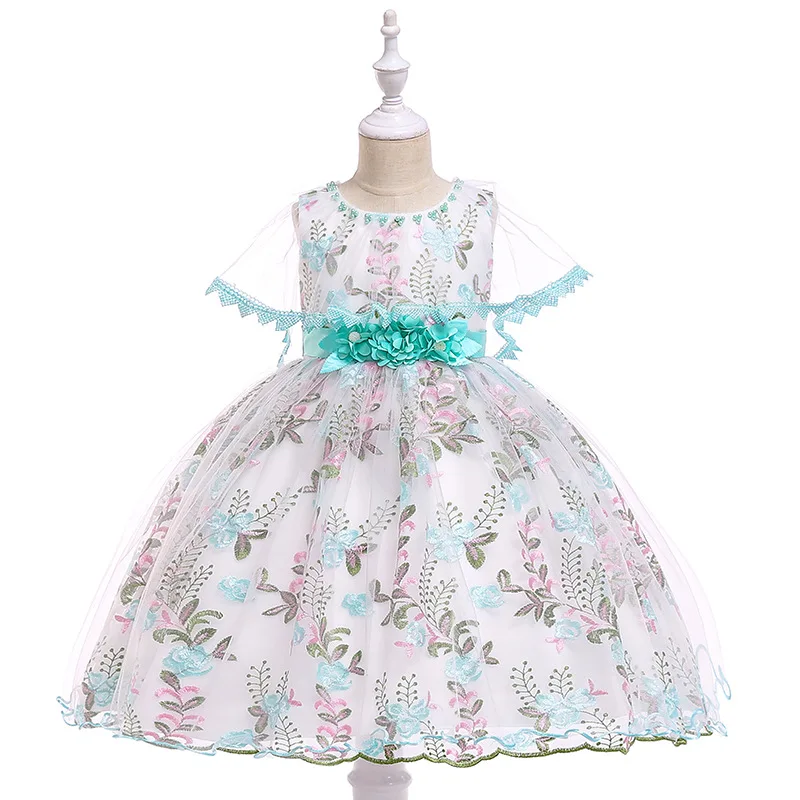 Lush Бисер Детские платья для девочек цветочные аппликации Праздничное платье для девочек Вышивка Свадебное бальное платье, платье принцессы Vestido для девочек - Цвет: L5089