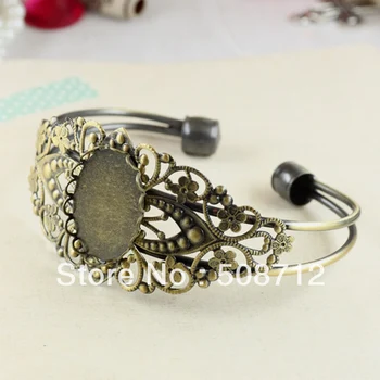

Free shipping!!!! 18X25MM Oval Bracelet Antique Brozen-Plated Brass ,Cuff,Adjustable