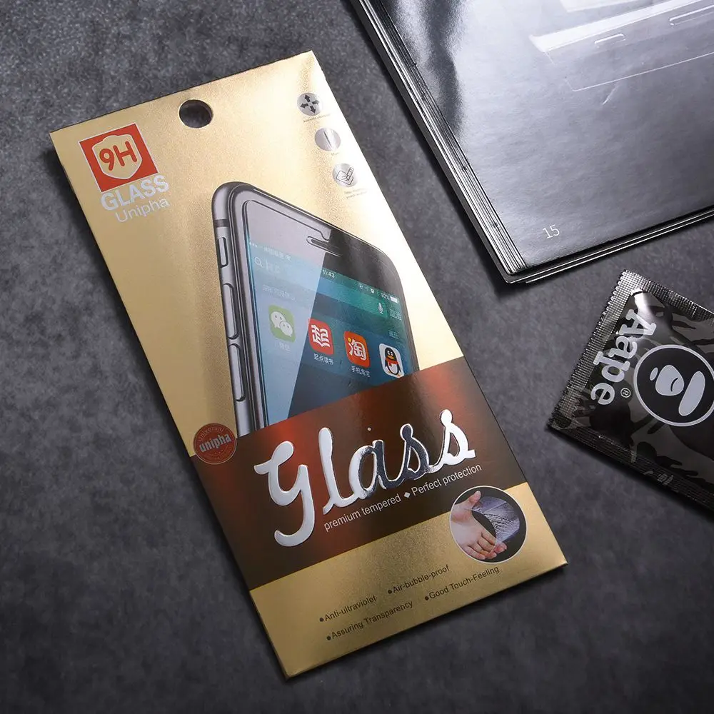 TOMKAS Universal Retail Packaging Paper Wooden Box Package Mobile Phone Tempered Glass Film Screen Protectors Protective Glass