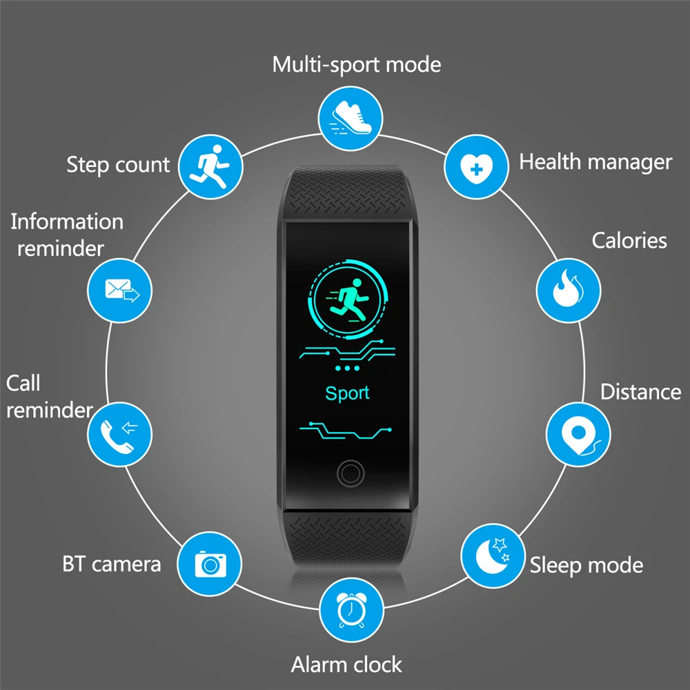 

OGEDA 2019 new Bluetooth Smart Watch LED Women men Bracelet For ios Android Phone Call clock QW18 camera waterproof