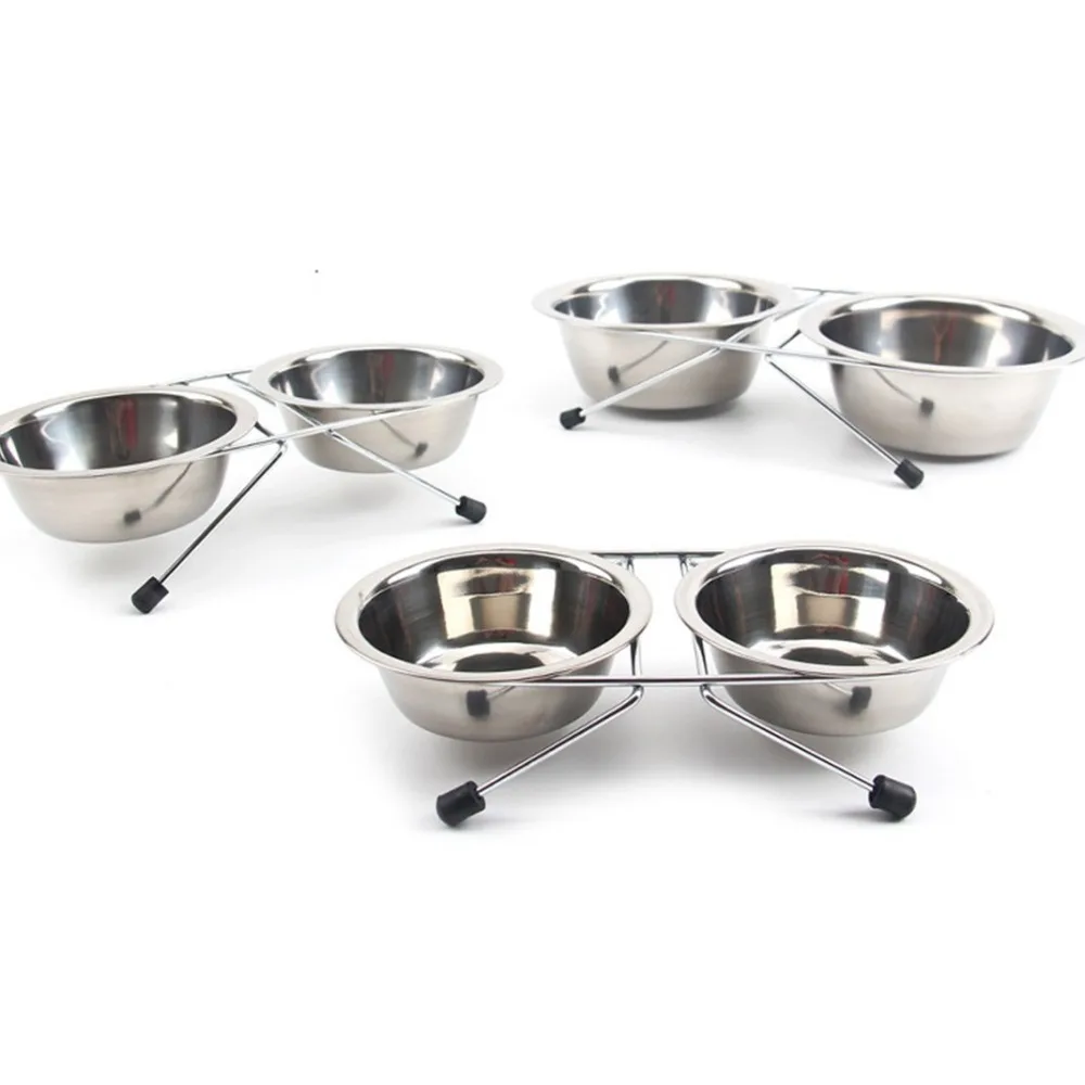 Title 7, Dog Bowl Stainless Steel Pet Dog Cat Double Bow...