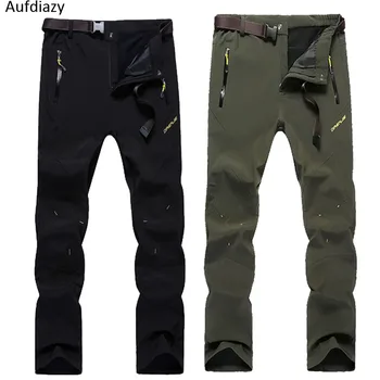 

Aufdiazy 5XL Men's Winter Softshell Fleece Pants Outdoor Sports Thermal Waterproof Windproof Trousers For Camping Trekking JM031