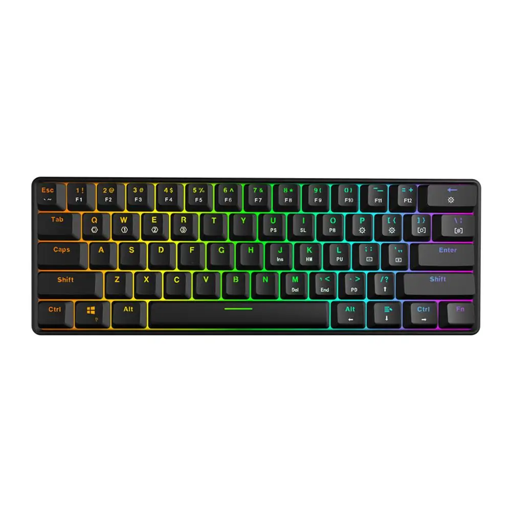 

New Mechanical Keyboard With 61 Keys Optical Switch Multi-color RGB Illuminated LED Backlit Wired Gaming Mechanical Keyboard