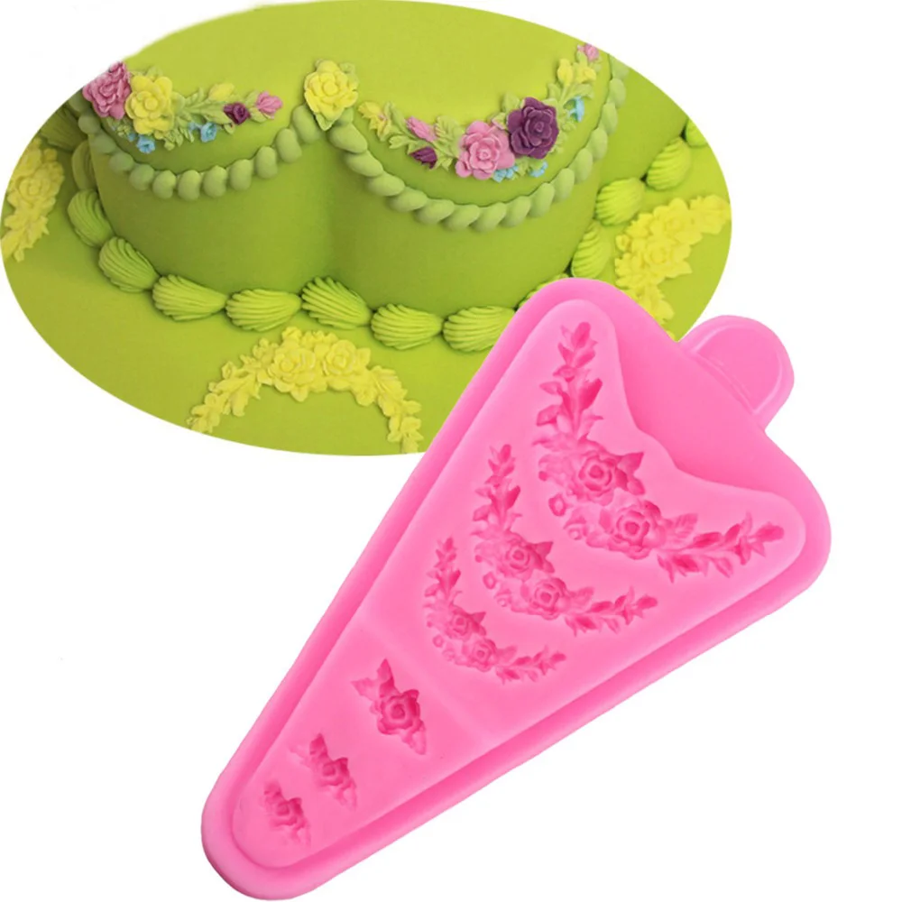 New Flower Cake Border Silicone Molds Fondant Cake Decorating Tools