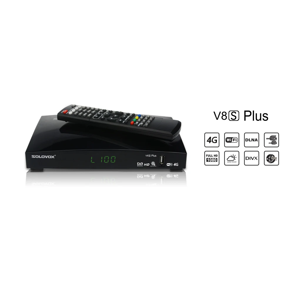 Solovox V8S Plus MPEG4 H.265 цифровой HD спутниковый ресивер с 1 года бесплатно 7 нажатий CCCAM сервис YouPorn IPTV Xtream Biss ключ