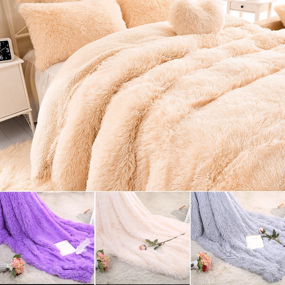 

Soft Throw Blanket Shaggy Fuzzy Fur Faux Bed Sofa Blankets Warm Elegant Cozy With Fluffy Sherpa