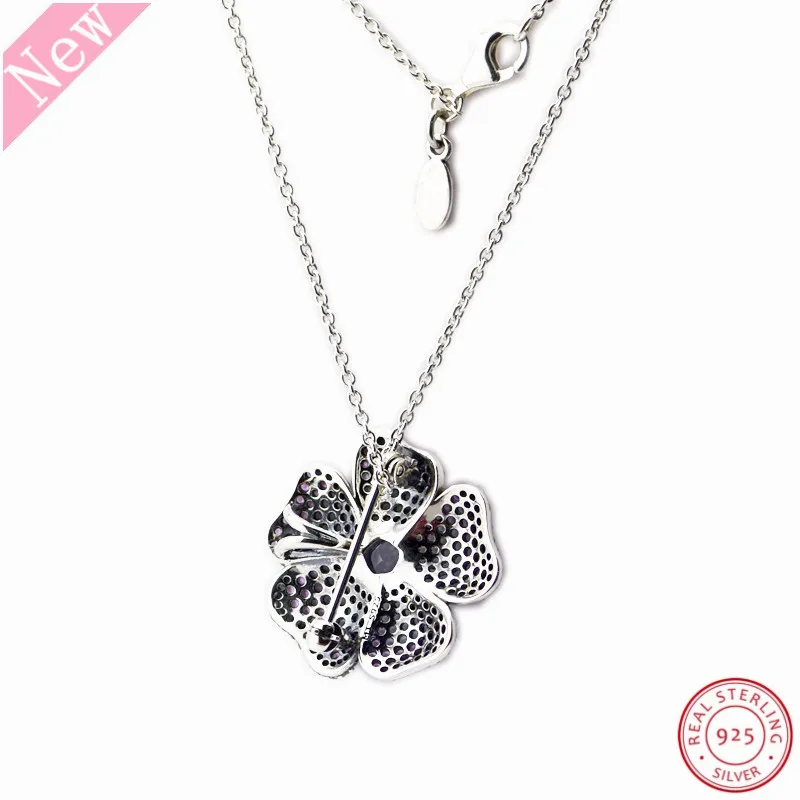 Весна 2018 новинка разноцветный кулон Fragaria cut CZ glorous Bloom 45 см длинные ожерелья для