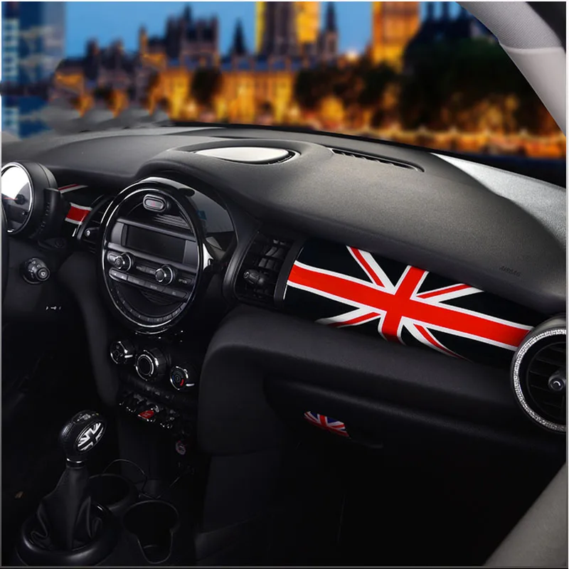 Black Red Автомобильная приборная панель крышку коробки декор отделка Панель PC крышка Стикеры аксессуары для украшения интерьера для Mini Cooper F55 F56 F57 - Название цвета: Black Red