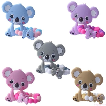 

1 Set Child Baby Pacifier Teether Bracelet Soothing Boys Girls Cute Koala Colorful Design Kids Comfort Supplies