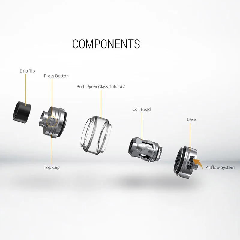 SMOK TFV8 Baby V2 Tank 5 мл стеклянная лампочка V8 A1 S1 в катушке 510 вапорайзер с резьбой