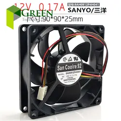 Оригинальный Sanyo 9AH0912P4H041 9025 9 см 90 мм вентилятор 12 В 0.17A ультра-тихий двойной шарикоподшипниках немой вентилятор 4 провода