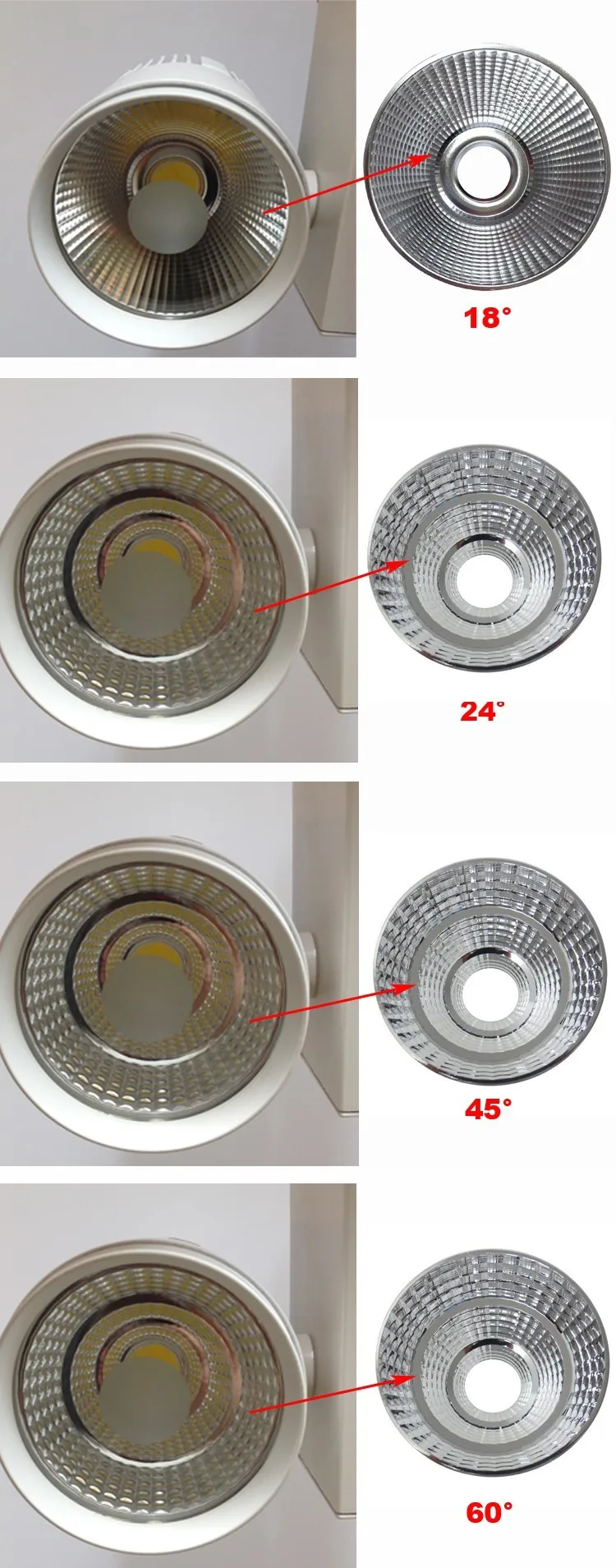 20W светодиод для трекового светильника Рельс LED лампы с регулируемой яркостью обувь Костюмы магазине 2/3/4 провода 3 фазы прожекторы системы трек светильники, с зажимным приспособлением