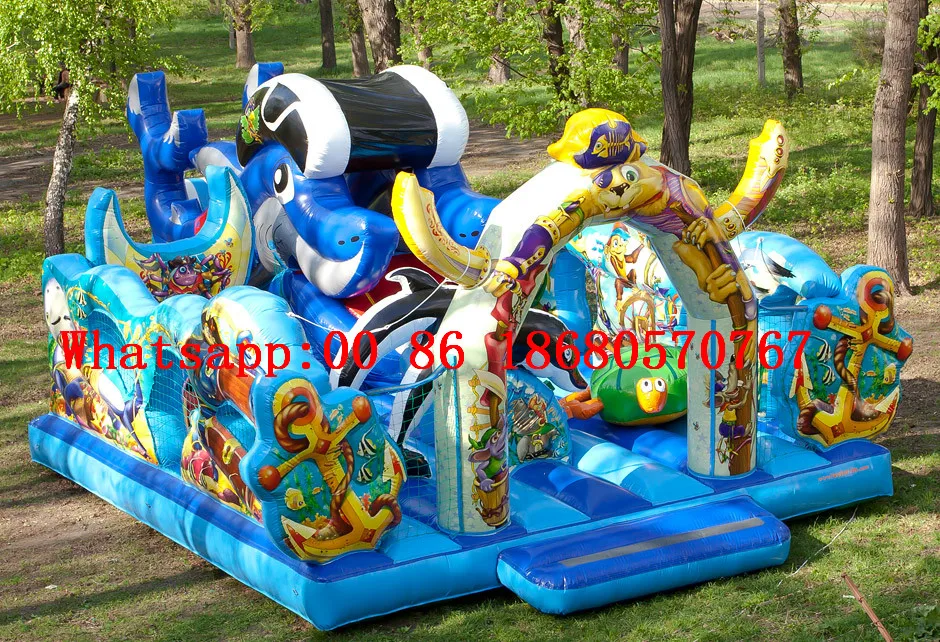 

(China Guangzhou) inflatable slides, inflatable castles, Inflatable pool slide Obstacle course TOB-184