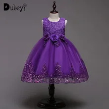Кружевное платье принцессы с блестками и цветочным узором для девочек, Карнавальная одежда для маленьких девочек, элегантное бальное платье с цветочным узором для девочек, платье для свадебной вечеринки