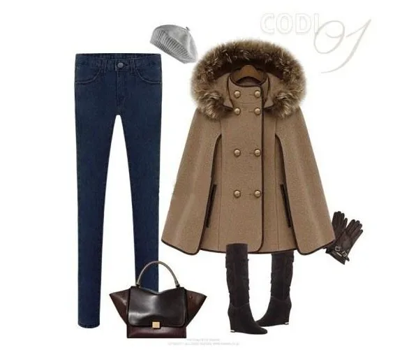 Женский осенне-зимний плащ со съемным меховым капюшоном, куртки, верхняя одежда, Модный Плащ с рукавом летучая мышь, куртки, пальто