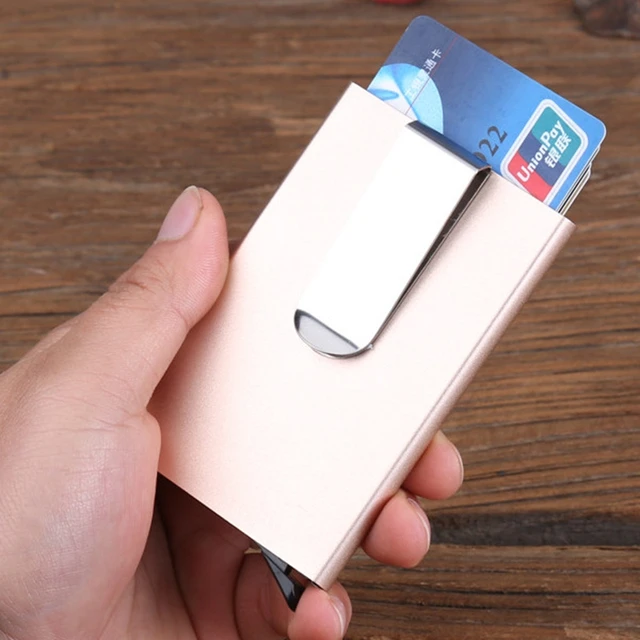 Vintage Business Aluminium Credit Card Holder Men Women Rfid Vintage Business Aluminium Credit Card Holder Men Women Rfid Blocking Wallet Slide Out Protector