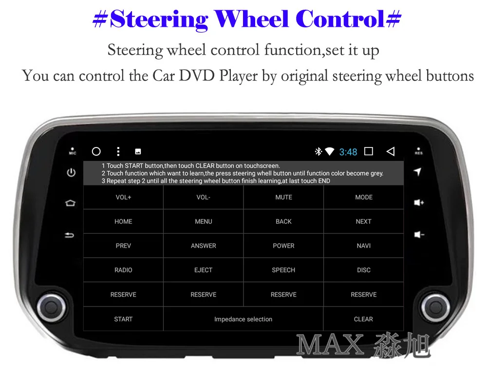 Top MAX Android 8.1 Car DVD Player for Hyundai Santa Fe 2018 Car Radio RDS SWC GPS Navigation System Free Maps Bluetooth Call/Music 9