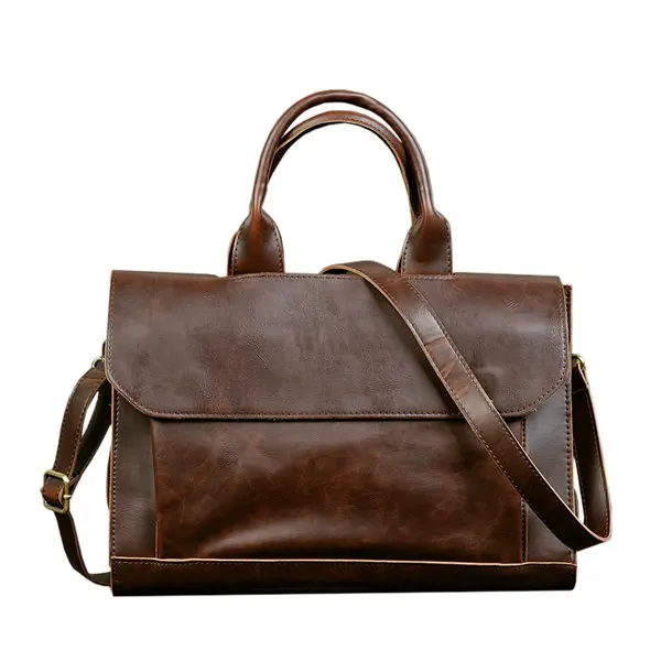 

Vintage Briefcases Men Messenger Bags Brown Luxury Business Briefcase Document Lawyer Laptop Bag