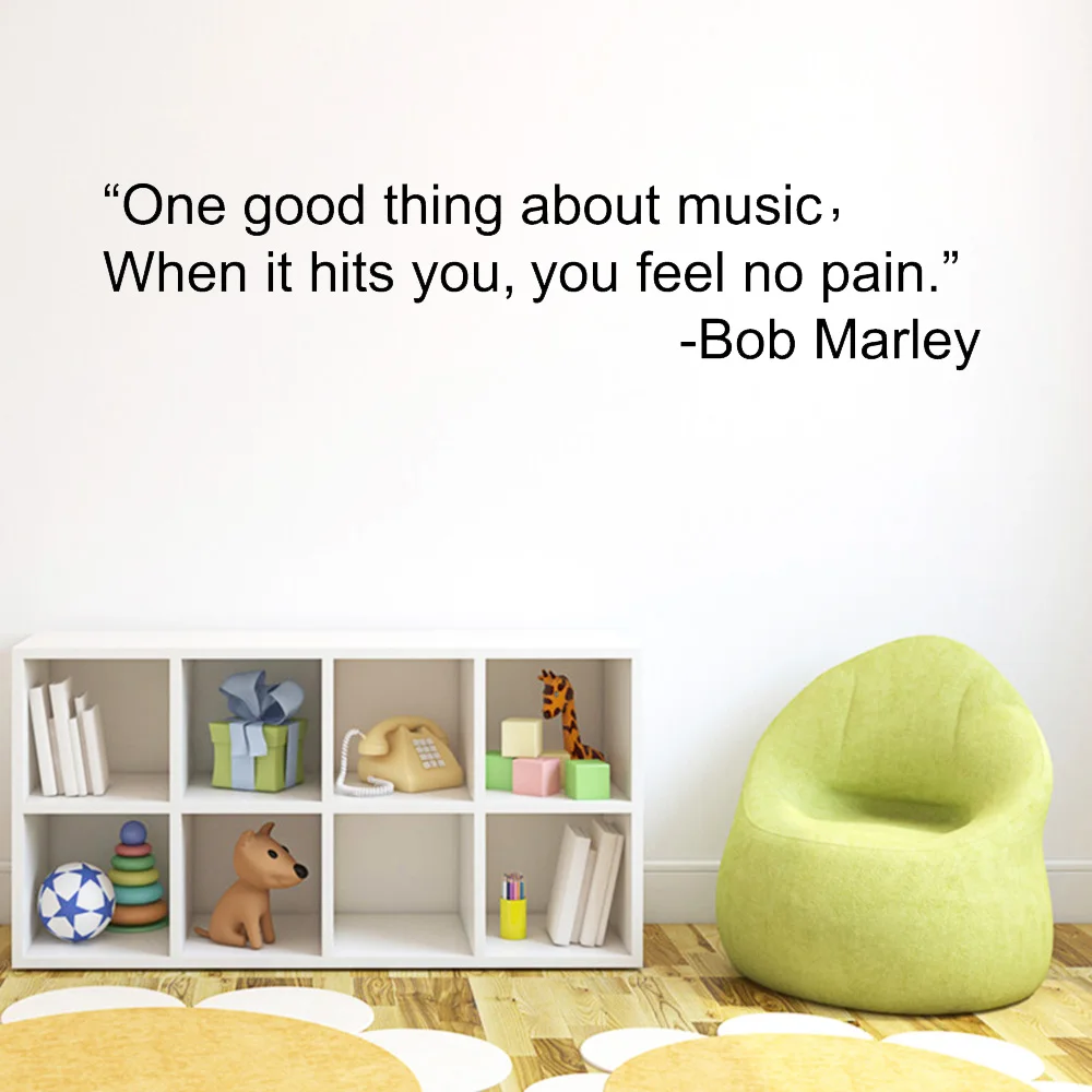 

Free Shipping Bob Marley Quote Decorative Sticker Waterproof Home Decor For Living Room Kids Room Wall Decal Mural