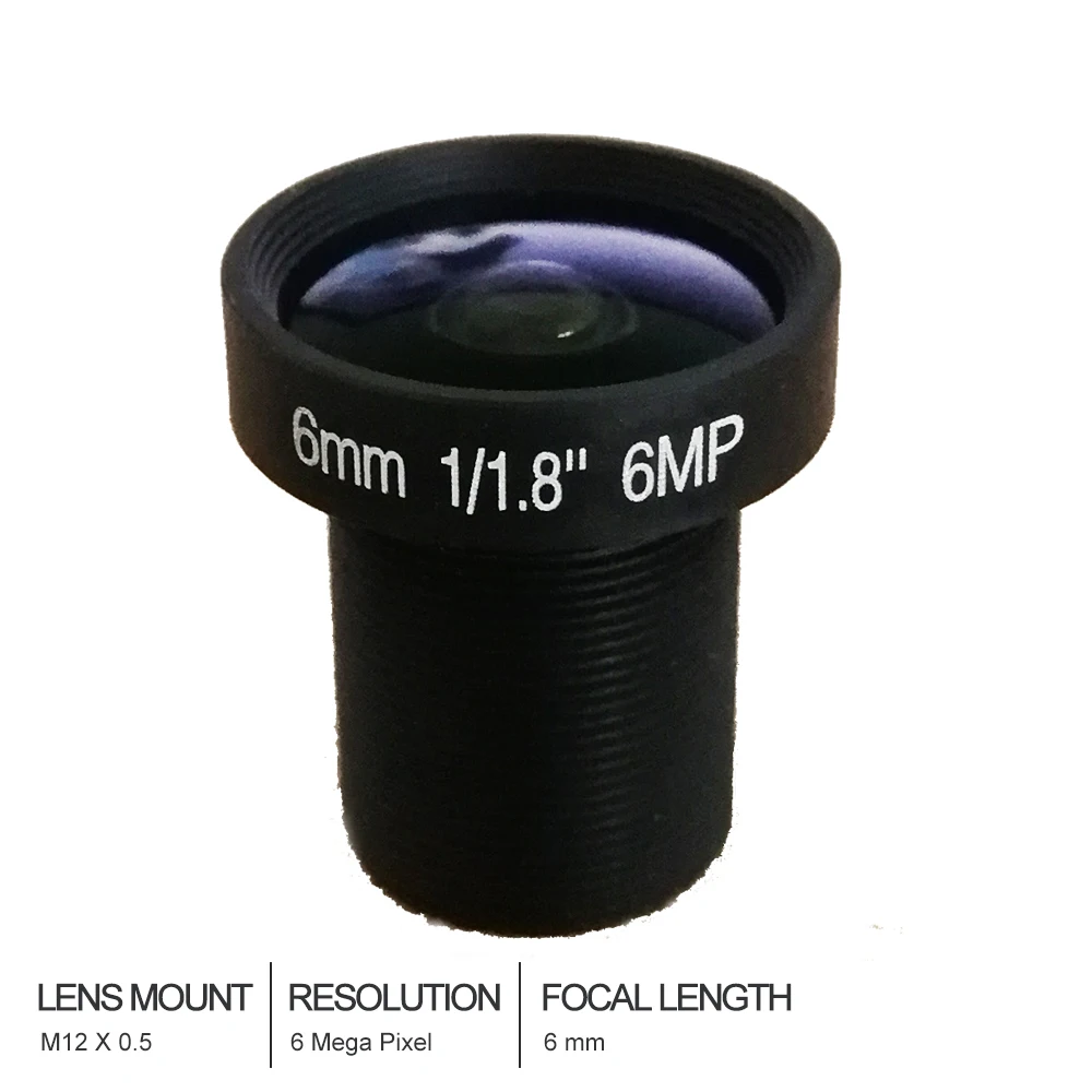 CCTV Lens 6MP 6MM 1/1.8" For Security Cameras HD IP Cameras F1.62" M12 Mountin CCTV Parts from